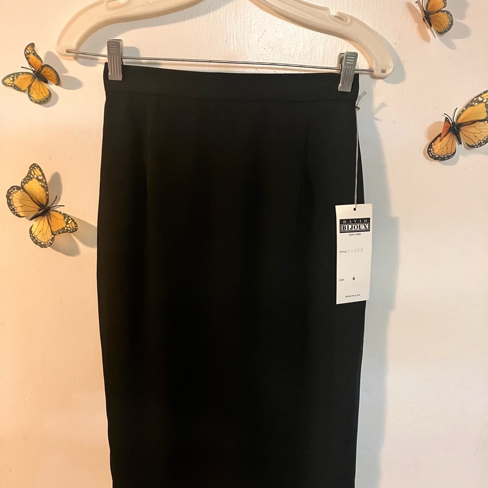 David Bijoux Classic Black Pencil Skirt